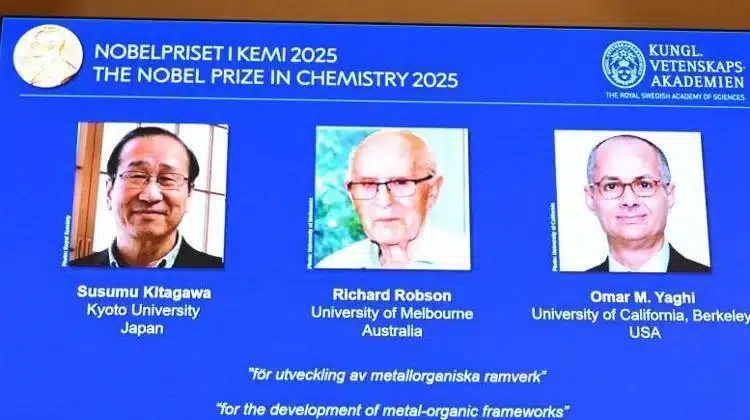 Nobel per la Chimica 2025: a Kitagawa, Robson e Yaghi il riconoscimento per i framework metallo-organici