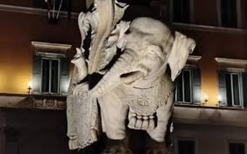 Roma. Danneggiato l’Elefantino del Bernini in piazza della Minerva